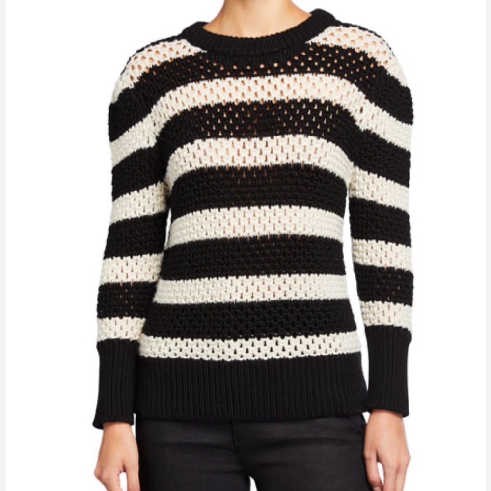 Frame Striped Open-Knit Crewneck
Sweater size Xs